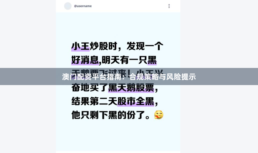 澳门配资平台指南：合规策略与风险提示